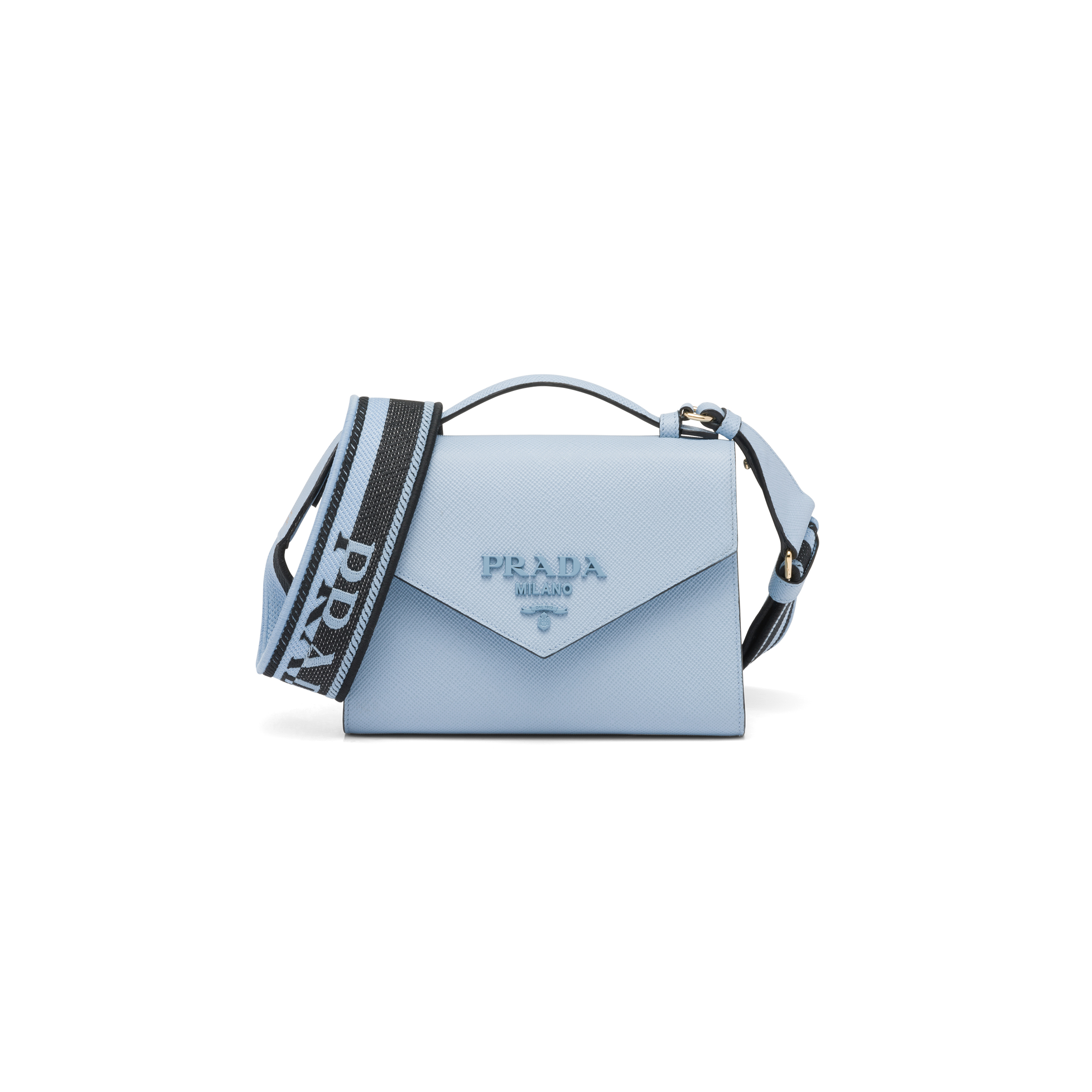 PRADA MONOCHROME SAFFIANO LEATHER BAG 1BD317 (21*14*6.5cm)